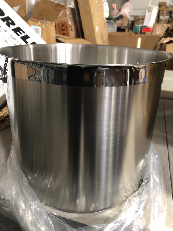 Photo 2 of (see all images) Stockpot – 24 Quart – Brushed Stainless Steel – Heavy Duty Induction Pot with Lid and Riveted Handles