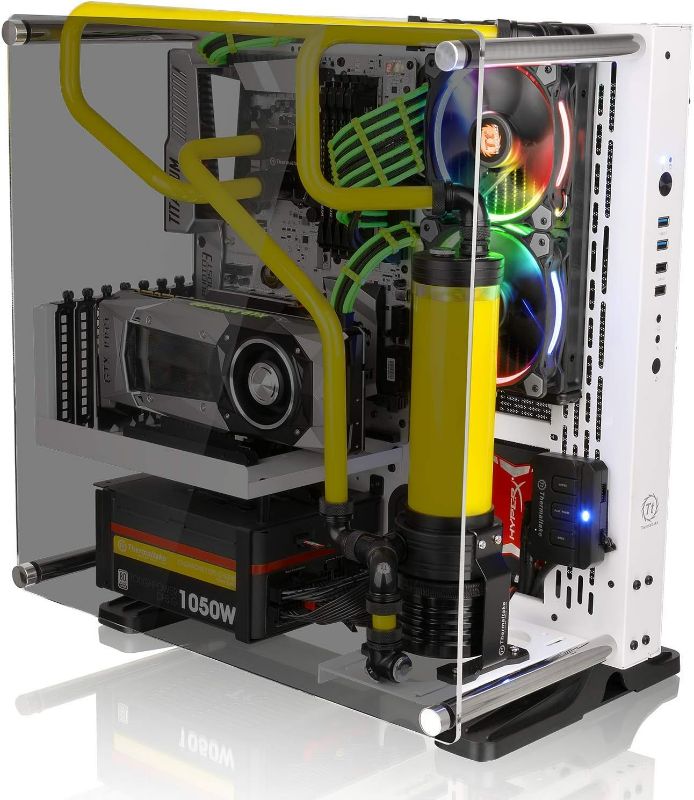 Photo 8 of Thermaltake Core P3 ATX Tempered Glass Gaming Computer Case Chassis, Open Frame Panoramic Viewing, White Edition