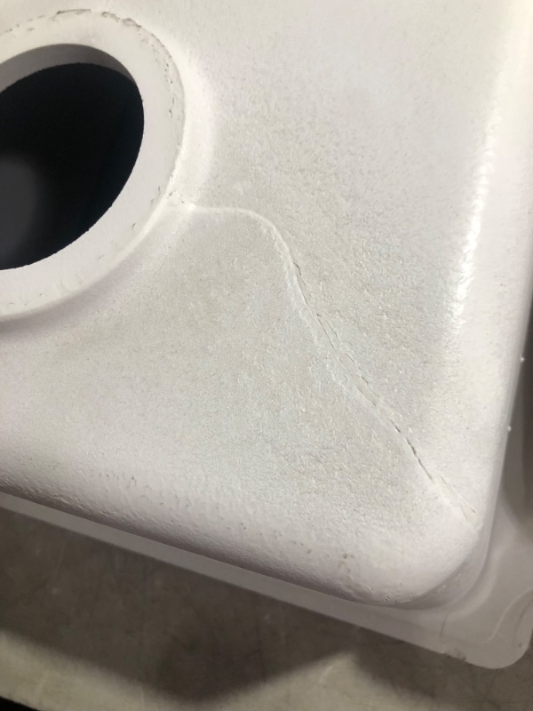 Photo 8 of ***NONREFUNDABLE - MAJOR DAMAGE - FOR PARTS ONLY - SEE COMMENTS***
Elkay ELGU250RWH0 Quartz Classic Offset Double Bowl Undermount Sink, White