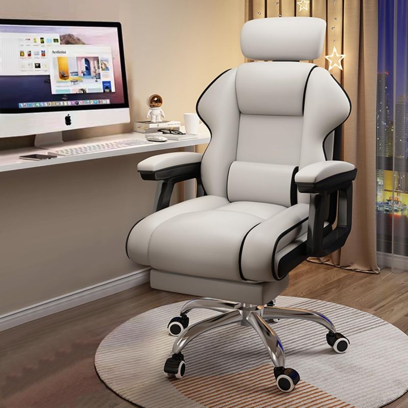 Photo 1 of Executive Computer Chair Home Office Desk Chair,Adjustable Angle, Ergonomic Adjustable Height PU Leather Chairs with Cushions Armrest for Long Time Seating-High Office Chair with Footrest