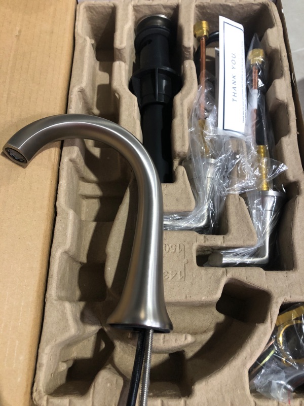 Photo 2 of (damaged)(sold for parts only KOHLER Desette Brushed Nickel Widespread 2-Handle WaterSense Bathroom Sink Faucet with Drain
