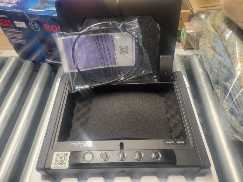 Photo 3 of ***NOT FUNCTIONAL - WON'T ACCEPT FINGERPRINTS - SEE COMMENTS***
SOULYI Biometric Fingerprint Gun Safe for 3 Pistols Safe DOJ Certified with 3 Quick Access Handgun Safe,Digital Keypad Matt Black Bedside Firearm Safety Car Safe Hardened Steel Lock Box