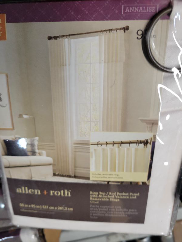 Photo 3 of (see all images) allen + roth 84-in Taupe Light Filtering Back Tab Single Curtain Panel
