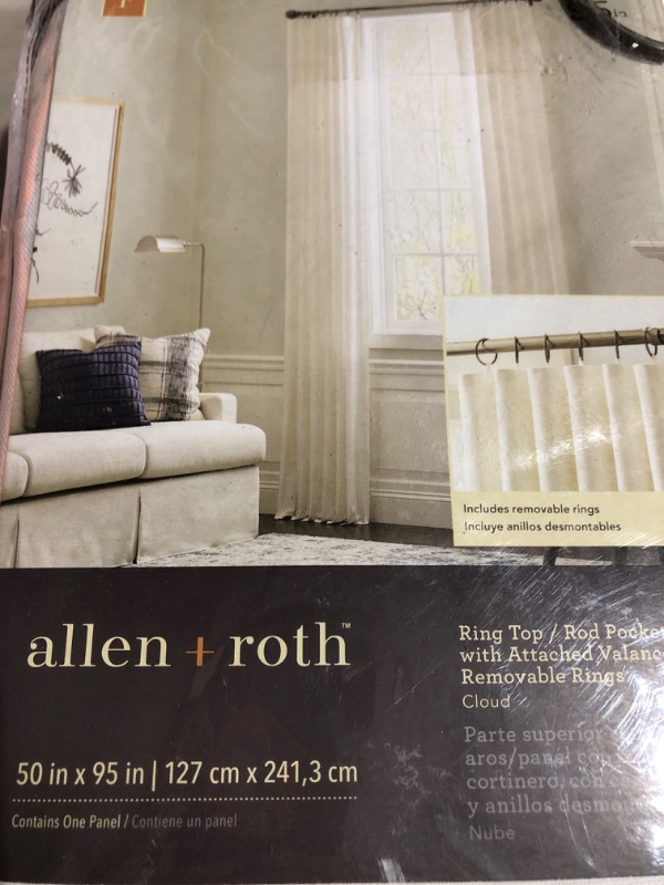 Photo 2 of (see all images) allen + roth 84-in Taupe Light Filtering Back Tab Single Curtain Panel
