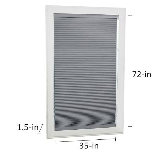 Photo 4 of (NON-REFUNDABLE) allen + roth Motorized Cellular Shade 35-in x 72-in Gray Blackout Cordless Motorized Cellular Shade