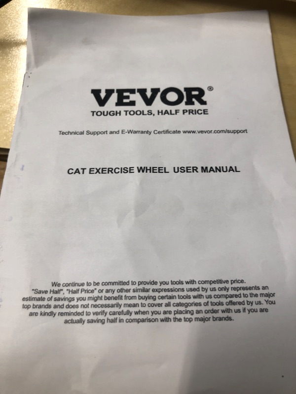 Photo 2 of MPBJ366INCH0V54WCV0
VEVOR Cat Exercise Wheel, Large Cat Treadmill Wheel for Indoor Cats, 35.8 inch Cat Running Wheel with Detachable Carpet and Cat Teaser for Running