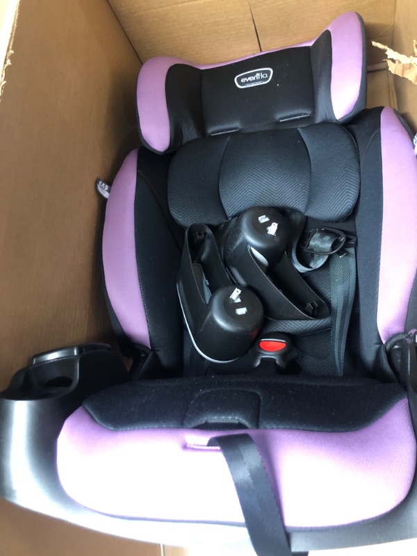 Photo 3 of Evenflo Maestro Sport Convertible Booster Car Seat, Forward Facing, High Back, 5-Point Harness, For Kids 2 to 8 Years Old, Whitney Pink