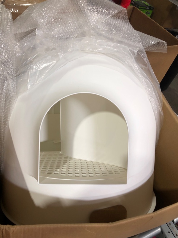 Photo 2 of (see all images) pidan Igloo Cat Litter Box Enclosure with lid, High Dome Covered 