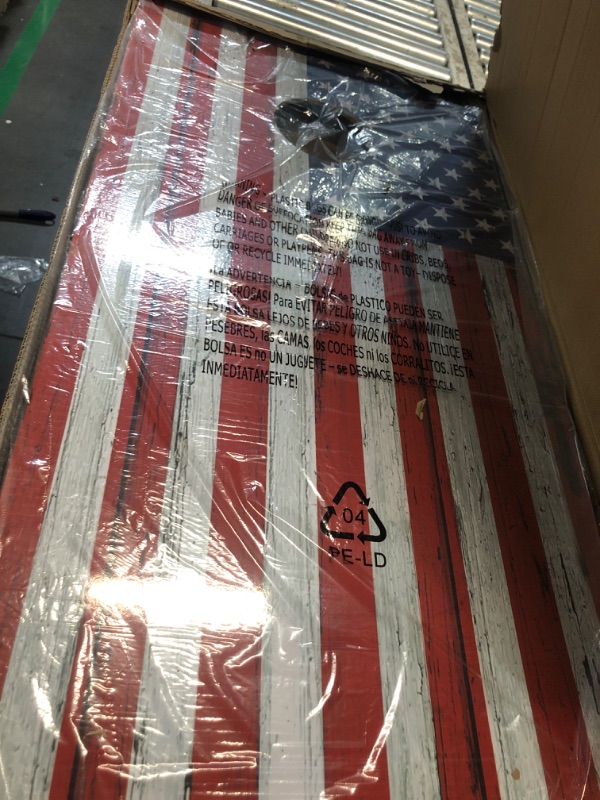 Photo 2 of ***missing bags***Cornhole Outdoor Games Set - Flag Cornhole Boards Design with 8 Cornhole Bags and Carry Handle - Great for Yard Outdoor Game Events - Choose Your Set 4' x 2' American Flag