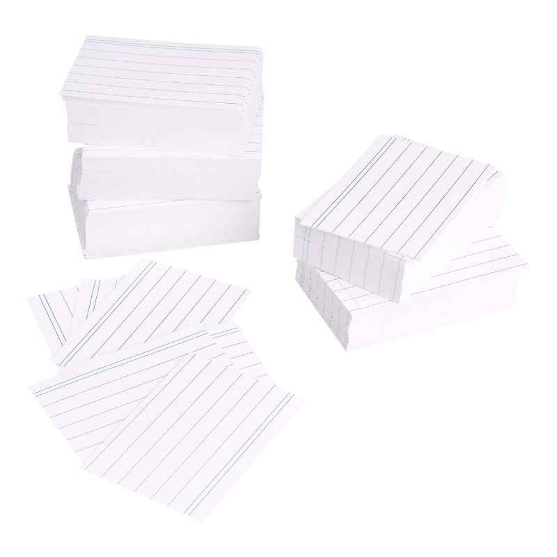 Photo 1 of ***BUNDLE***No Returns***( 3 packs) Amazon Basics A8 Ruled Index Cards - White (Pack of 1000)