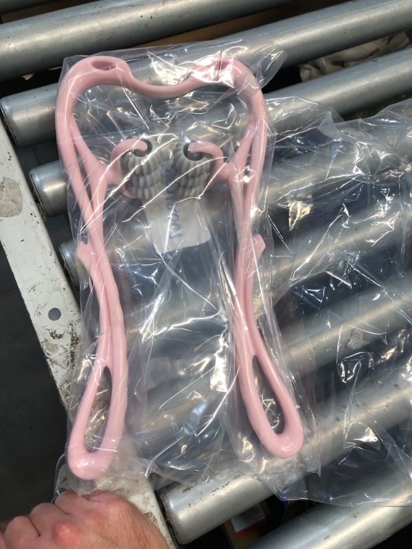 Photo 1 of (USED/FAIR) bwoopop Neck Massager, Vital Dual Pressure Trigger Point,Self Shiatsu Deep Massage,Handheld Manual Roller Massager Tool - Gift for Men and Women, White Elephant Gifts, Stocking Stuffers Pink