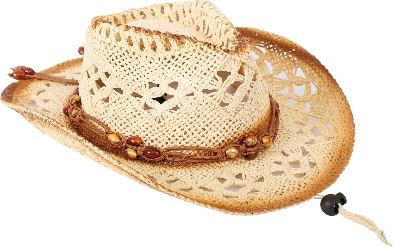 Photo 1 of D Diana Dickson Kid's Straw Cowboy Hat w/Hat Band,Brown 