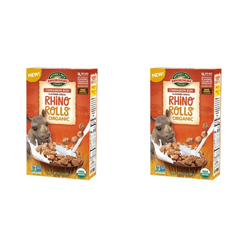 Photo 1 of **BUNDLE**No Returns**EXO 2/28/24**(8 boxes)Rhino Rolls Organic Cinnamon Bun Cereal, 9.5 Ounce, Gluten Free