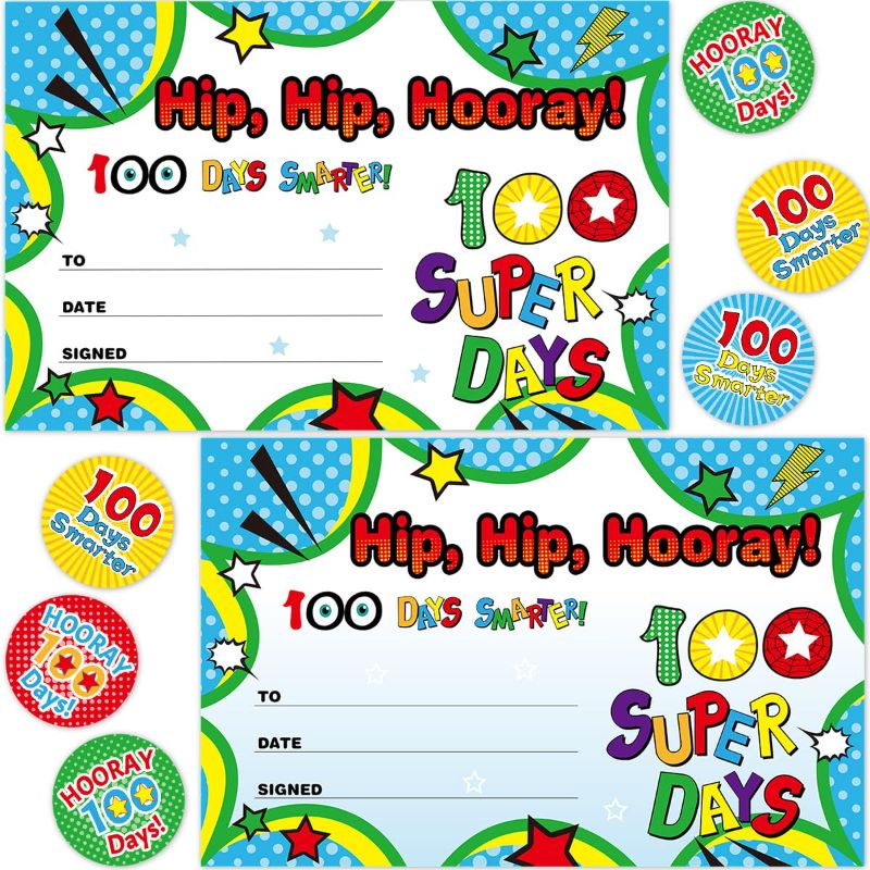 Photo 1 of **BUNDLE**No Returns**(3 packs) 100th Day of School Certificate of Award 30Pcs with Stickers for School Kindergarten Party