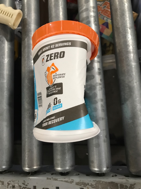 Photo 3 of **DAMAGED**Gatorade Zero with Protein Powder, 10g Whey Protein Isolate, Zero Sugar, Electrolytes, Glacier Freeze, 1.5lb Canister (Pack of 1) Glacier Freeze 1.5 Pound (Pack of 1)