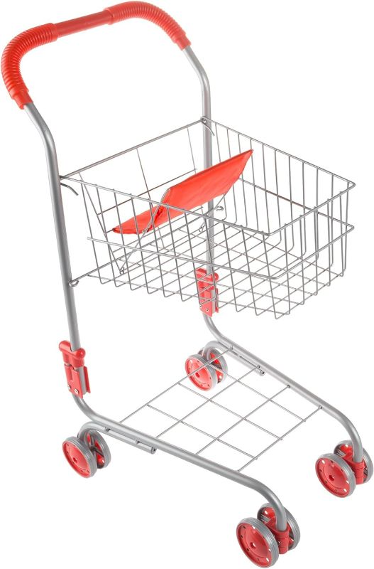 Photo 1 of (NON-REFUNDABLE) Pretend Play Shopping Cart- Toy Grocery Cart With Pivoting Front Wheels and Folds for Easy Storage for Kids, Boys and Girls By Hey! Play!
