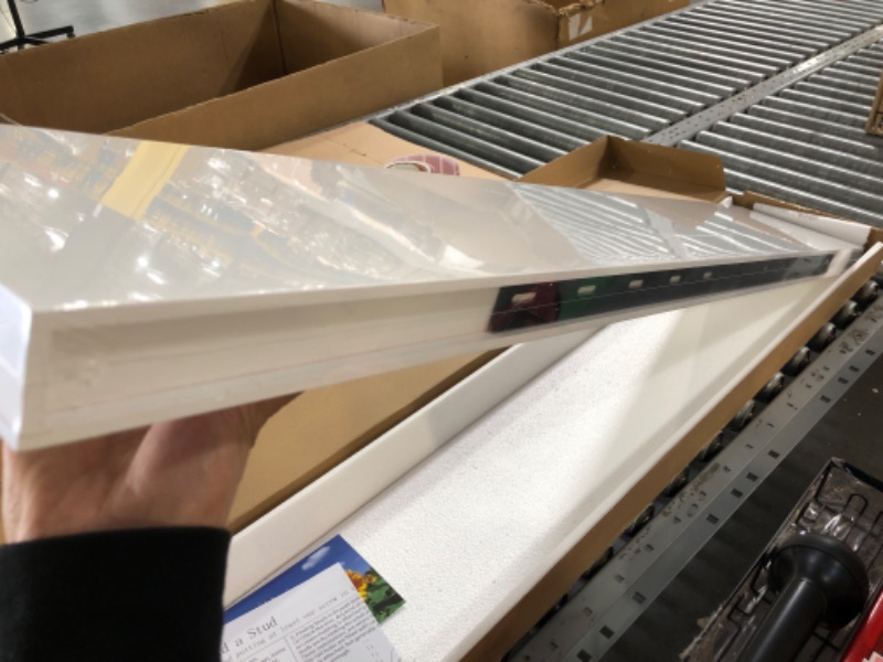 Photo 1 of White Floating Shelves 48 Inch Long, Farmhouse Rustic Wood Shelves 8 Inch Deep, Large Storage Shelves Wall Mounted for Living Room, Bedroom, Kitchen, Set of 1, 48" W x 8" D x 1.6" H White 48"W x 8"D x 1.6"H