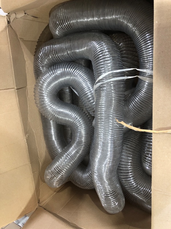 Photo 2 of Therwen 4" x 70 ft Clear PVC Dust Collection Hose, Heavy Duty Dust Debris and Fume Collection Hose, Flexible Clear Vacuum Hoses