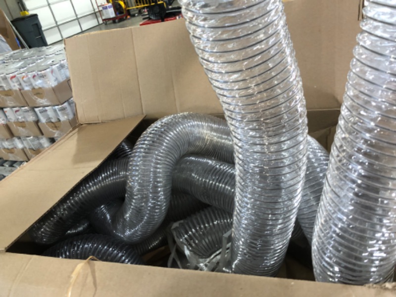 Photo 3 of Therwen 4" x 70 ft Clear PVC Dust Collection Hose, Heavy Duty Dust Debris and Fume Collection Hose, Flexible Clear Vacuum Hoses