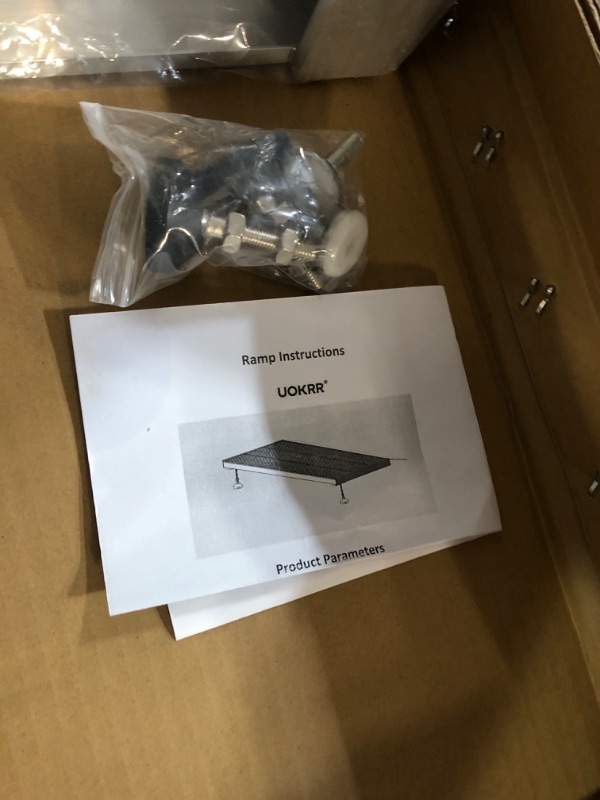 View 4 of UOKRR Upgraded Aluminum Threshold Ramp, 36" L X24 W Non-Slip Surface Ramp for Wheelchair for Home Steps,Threshold Ramps for Doorways?2 Adjustable Height Footings & 1 Door Mat? 24*36 INCH