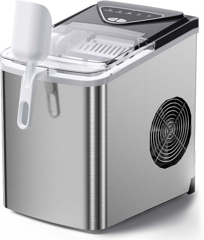 Photo 1 of ***USED - DIRTY - MISSING SCOOP - POWERS ON - UNABLE TO TEST FURTHER - NO PACKAGING***
Silonn Countertop Ice Maker, 9 Ice Cubes in 6 Mins, 26 Lbs in 24 Hrs, Compact Ice Machine with Ice Basket & Scoop, 2 Ice Sizes Self-Cleaning Ice Maker for Home/Party/Of