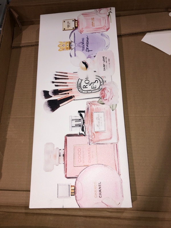 Photo 1 of (READ FULL POST) Stupell Industries Women's Fashion Fragrance Glam Accessories, Design by Amanda Greenwood Wall Art, 10 x 24, Gallery Wrapped Canvas Gallery Wrapped Canvas 10x24