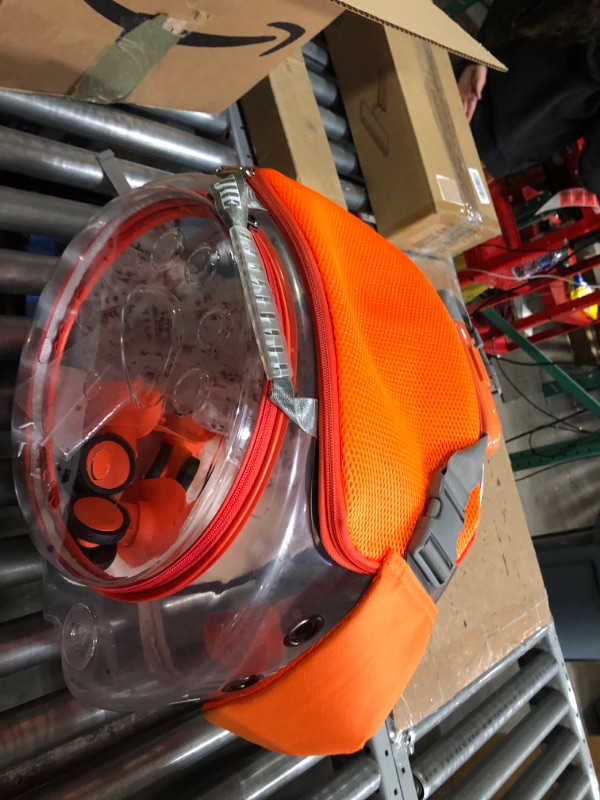 Photo 4 of *** UNKNOWN IF MISSING PARTS *** Cat Carrier with Silent Wheels Telescopic Handle (ORANGE)
