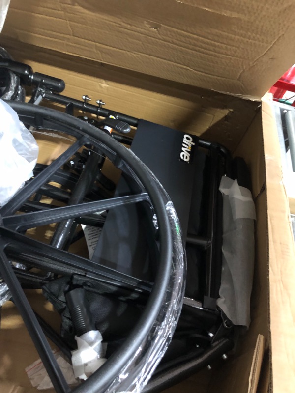Photo 3 of Drive Medical SSP118FA-SF Silver Sport 1 Folding Transport Wheelchair 