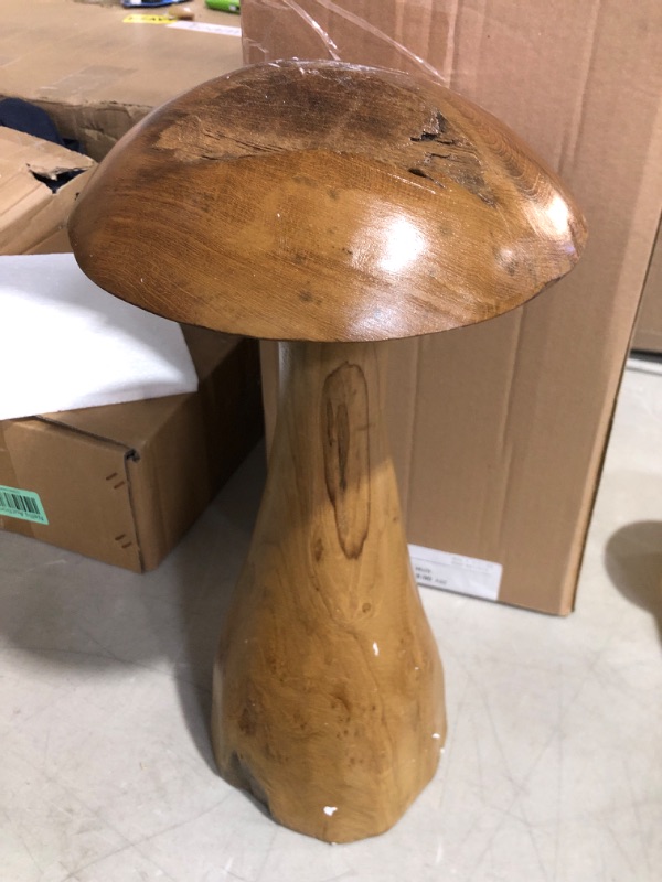 Photo 2 of (please see all images) Deco 79 Teak Wood Mushroom Handmade Live Edge Sculpture 