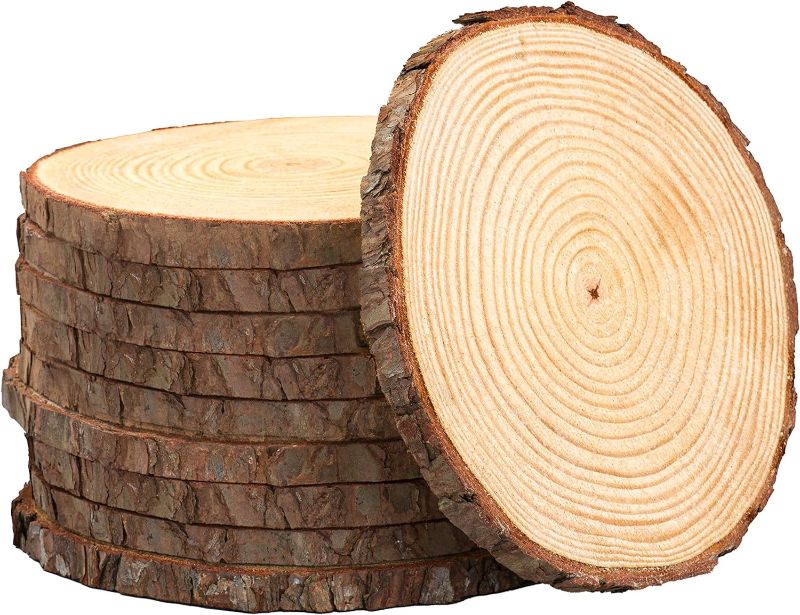 Photo 1 of *** MINOR DAMAGE *** Set of (10) 8-9 inch Wood Slices for centerpieces