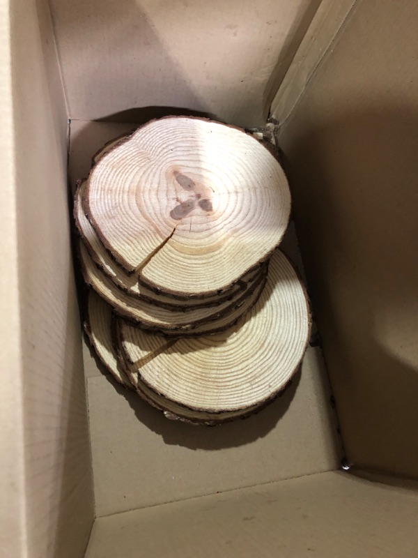 Photo 2 of *** MINOR DAMAGE *** Set of (10) 8-9 inch Wood Slices for centerpieces