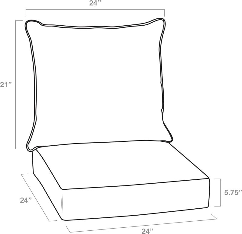 Photo 4 of (READ FULL POST) Arden Selections Outdoor Deep Seat Set, 24 x 24, Water Repellent, Fade Resistant, Deep Seat Bottom and Back Cushion 24 x 24, Red Leaf Palm
