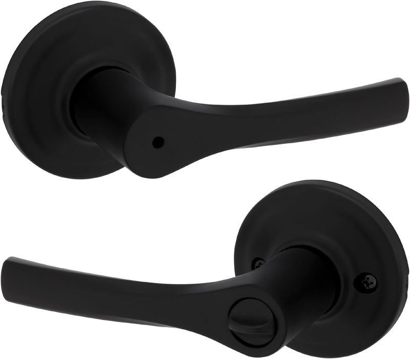 Photo 1 of *** UNKNOWN IF MISSING PARTS *** Kwikset Henley Matte Black Interior Bed/Bath Privacy Door Handle
