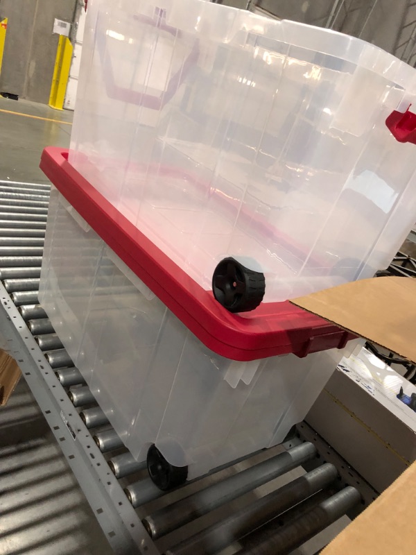 Photo 1 of Sterilite 160 Quart Plastic Stacker Box, 2 pack