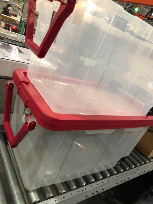 Photo 1 of Sterilite 160 Quart Plastic Stacker Box, 2 pack