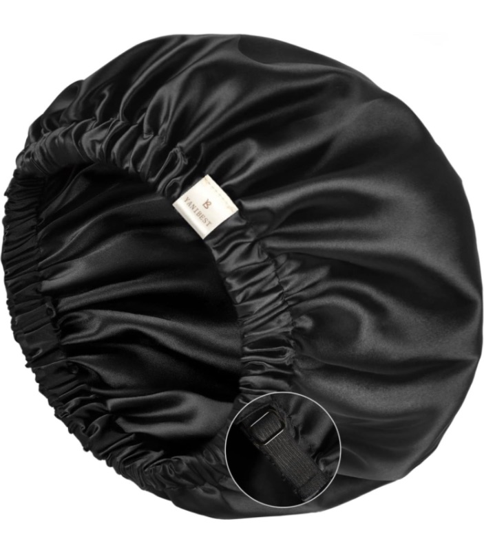 Photo 1 of BUNDLE OF TWO** *STOCK PHOTO FOR REFERENCE ONLY* YANIBEST Silk Bonnet for Sleeping Satin Bonnet Hair Bonnets for Women and Men Double Layer Ajustable Bonnet for Curly Braids Hair