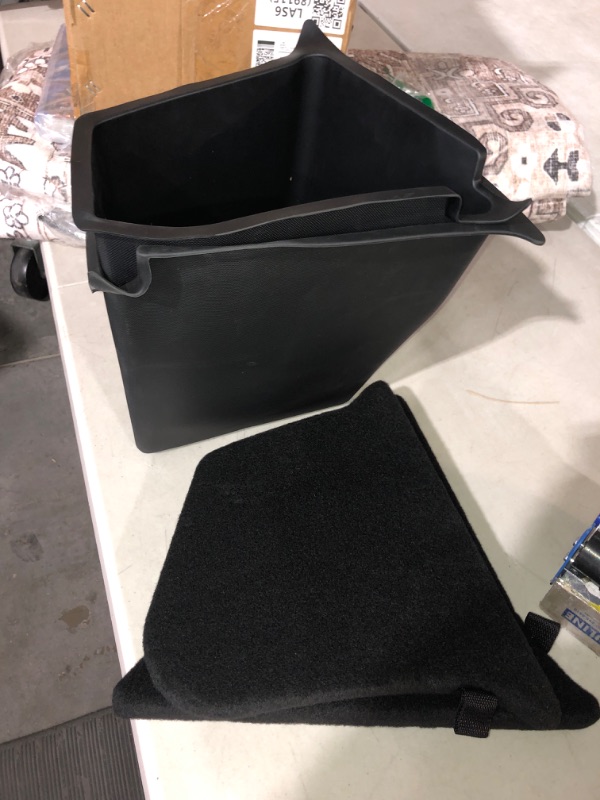 Photo 2 of 2024-2022 Tesla Model Y Rear Trunk & Rear Air Outlet Organizer with Lid 5-Seater Model Y Interior Accessories Trunk Side Storage Bins Box Protector Packets Black 2022-2024 MY5-Trunk and Rear Center Console