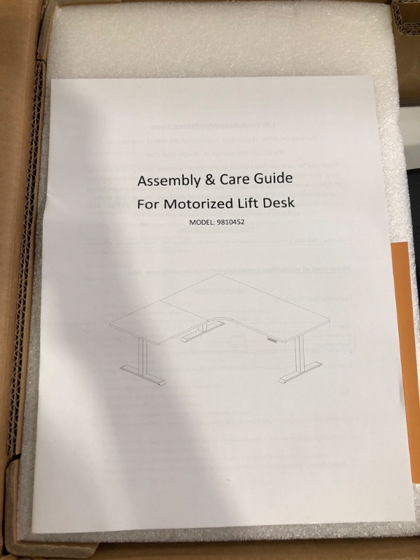 Photo 4 of **MAY BE MISSING PARTS COLOR DIFFERENT**
Hanover L-Shaped Sit Stand Desk, Electric Height Adjustable Standing Desk White