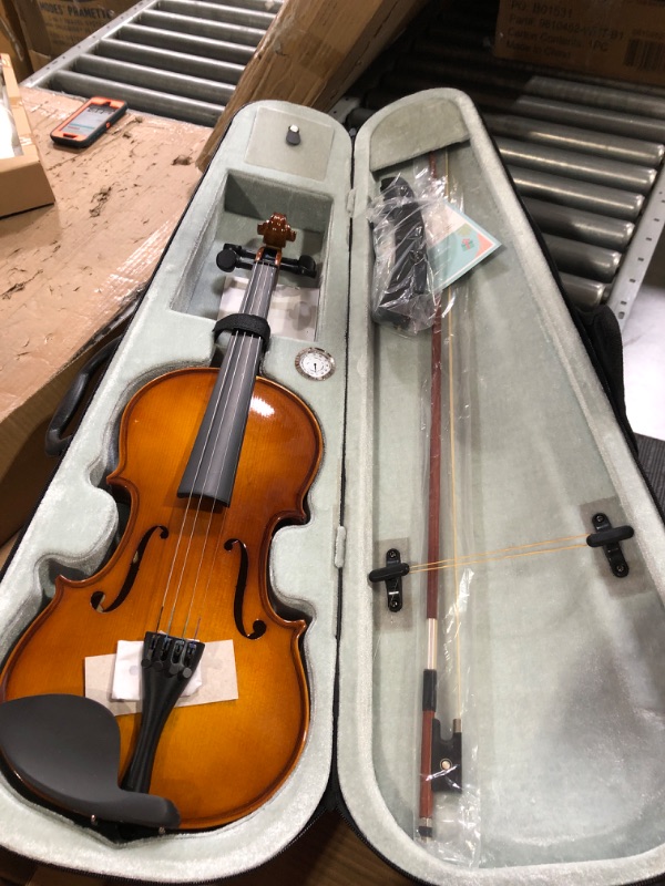 Photo 2 of **BRIDGE PIECE MISSING**
Violin 4/4 Full Size Set,Kmise Solid Wood Fiddle for Adults Beginners Students Kids,with Hard Case