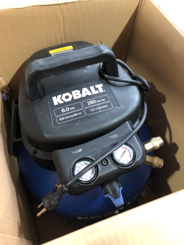 Photo 2 of **PLEASE READ NOTES**
Kobalt 6-Gallons Portable 150 Psi Pancake Air Compressor kobalt  # #1101137