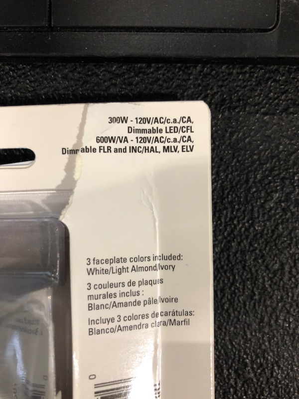 Photo 3 of **UNABLE TO TEST**
Eaton Universal Dimmers Single-Pole/3-Way White, Ivory, Light Almond LED Toggle Master Dimmer | TUL06P-C2-KB-LW