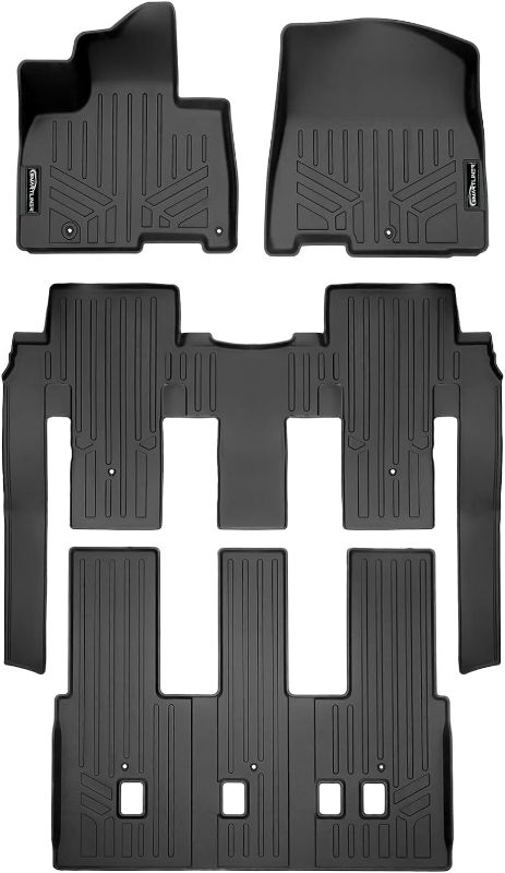 Photo 1 of **MISSING MULTIPLE LINERS**
SMARTLINER Custom Fit Black 3 Row Floor Mat Liner Set 