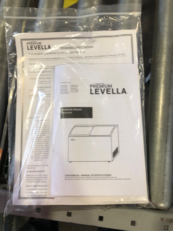 Photo 3 of **HAS A BAD CAPACITOR UNKNOWN IF FUNCTIONAL UNTESTED- LARGE**
Premium Levella- 10.9 cu. Ft Chest Freezer With Curved Glass Top