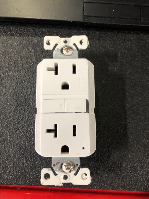 Photo 1 of **UNABLE TO TEST**
Eaton 20-Amp 125-volt GFCI Residential Decorator Outlet, White