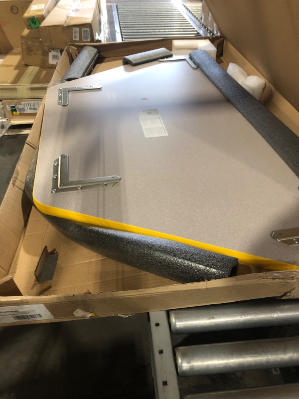 Photo 2 of **LEGS MISSING**
Factory Direct Partners 10071-GYYE Trapezoid Activity School and Office Table (30" x 60") - Gray Top and Yellow Edge