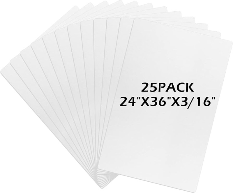 Photo 1 of 25 Pack Foam Core Board 24 x 36 Inch Foam Core Backing Board Sheet 3/16 Inch