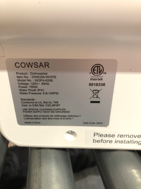 Photo 3 of COWSAR Portable Dishwasher Countertop with 6 Washing modes