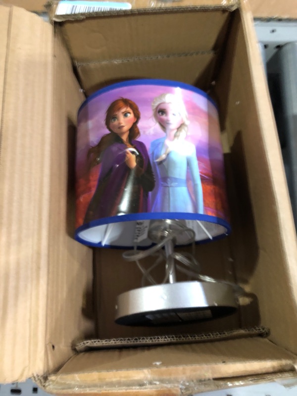 Photo 2 of **UNABLE TO TEST**
Frozen 2 Stick Table Kids Lamp with Pull Chain, Metal, Themed Printed Decorative Shade