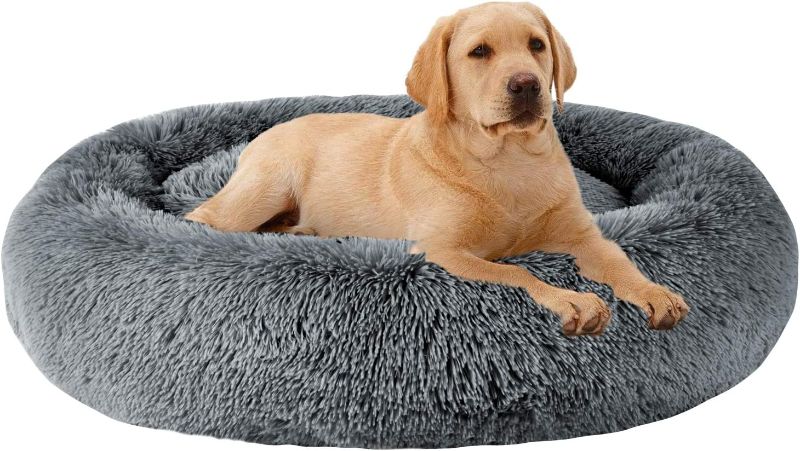 Photo 1 of 
MFOX Calming Dog Bed (L/XL/XXL/XXXL) for Medium and Large Dogs Comfortable Pet Bed Faux Fur Donut Cuddler Up to 25/35/55/100lbs