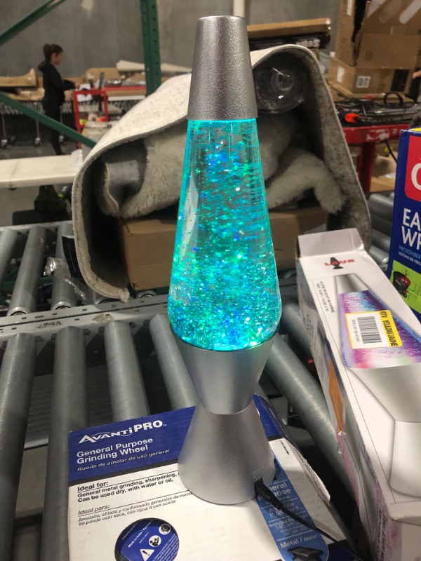 Photo 1 of 14.5 in. Silver Vortex Lamp